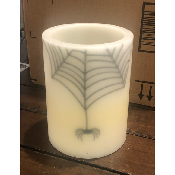 Vintage Hollow Wax Spider web‎ Candle Holder Halloween Spooky - Picture 1 of 8